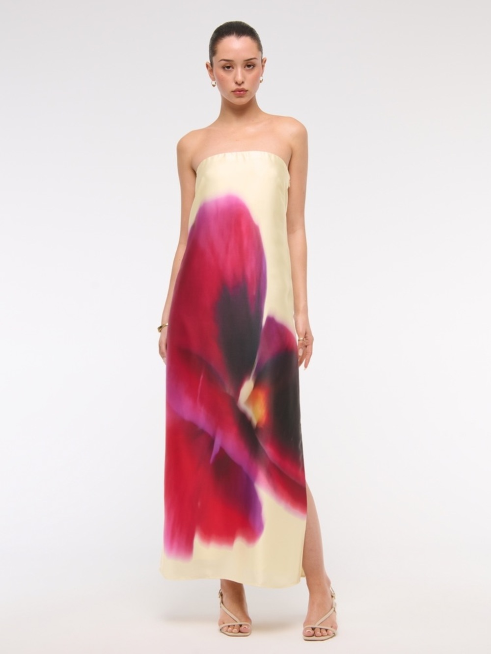 Abercrombie & Fitch Julia Strapless Floral Maxi Slip Dress
